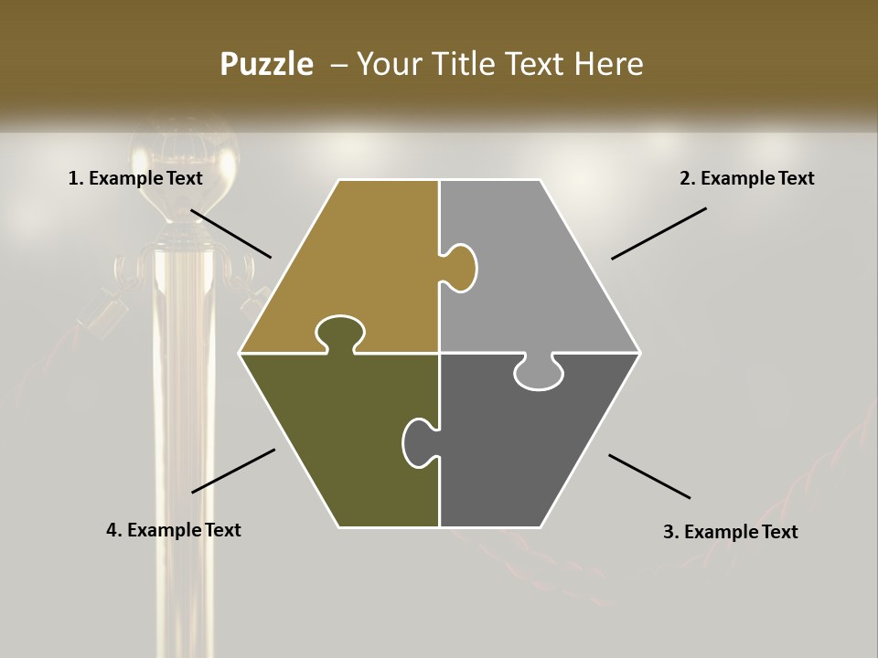 A Golden Trophy On A Red Rope With Spotlights In The Background PowerPoint Template