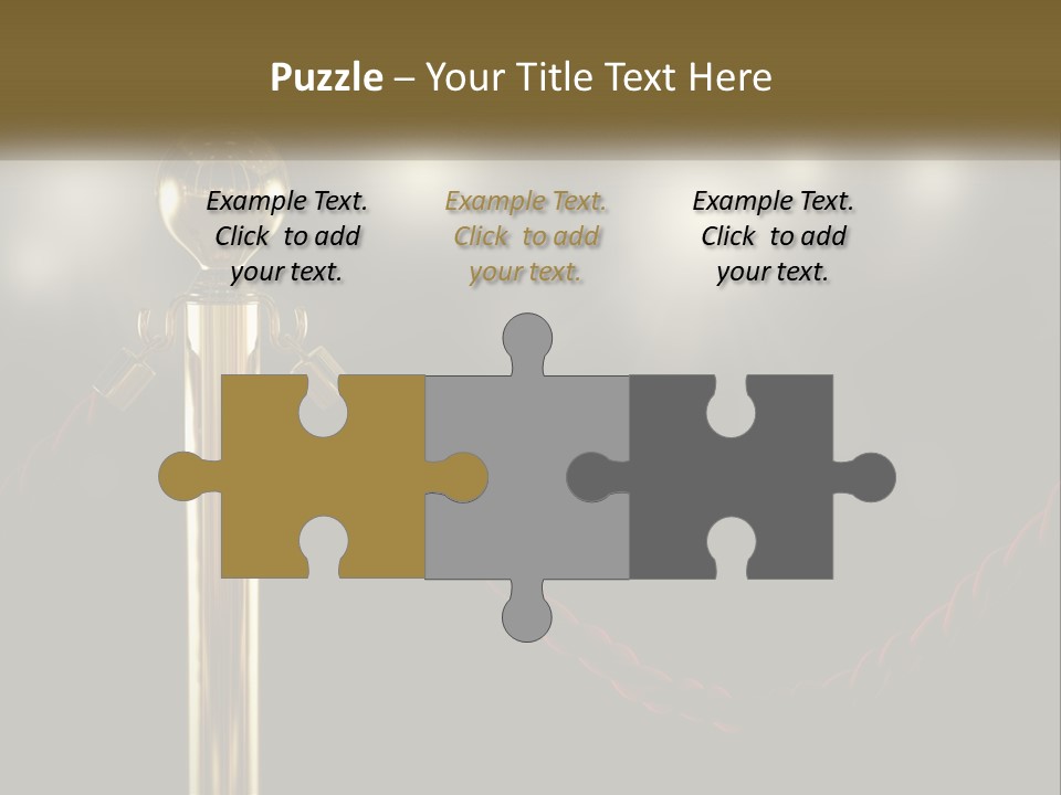 A Golden Trophy On A Red Rope With Spotlights In The Background PowerPoint Template