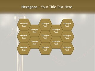 A Golden Trophy On A Red Rope With Spotlights In The Background PowerPoint Template