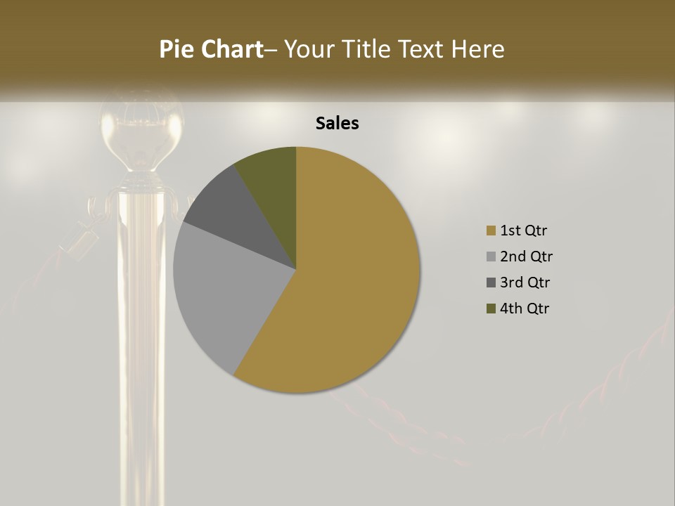 A Golden Trophy On A Red Rope With Spotlights In The Background PowerPoint Template