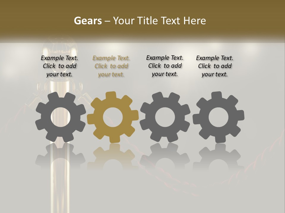 A Golden Trophy On A Red Rope With Spotlights In The Background PowerPoint Template