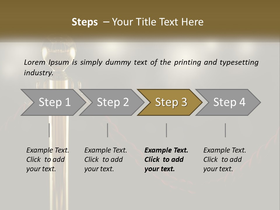 A Golden Trophy On A Red Rope With Spotlights In The Background PowerPoint Template
