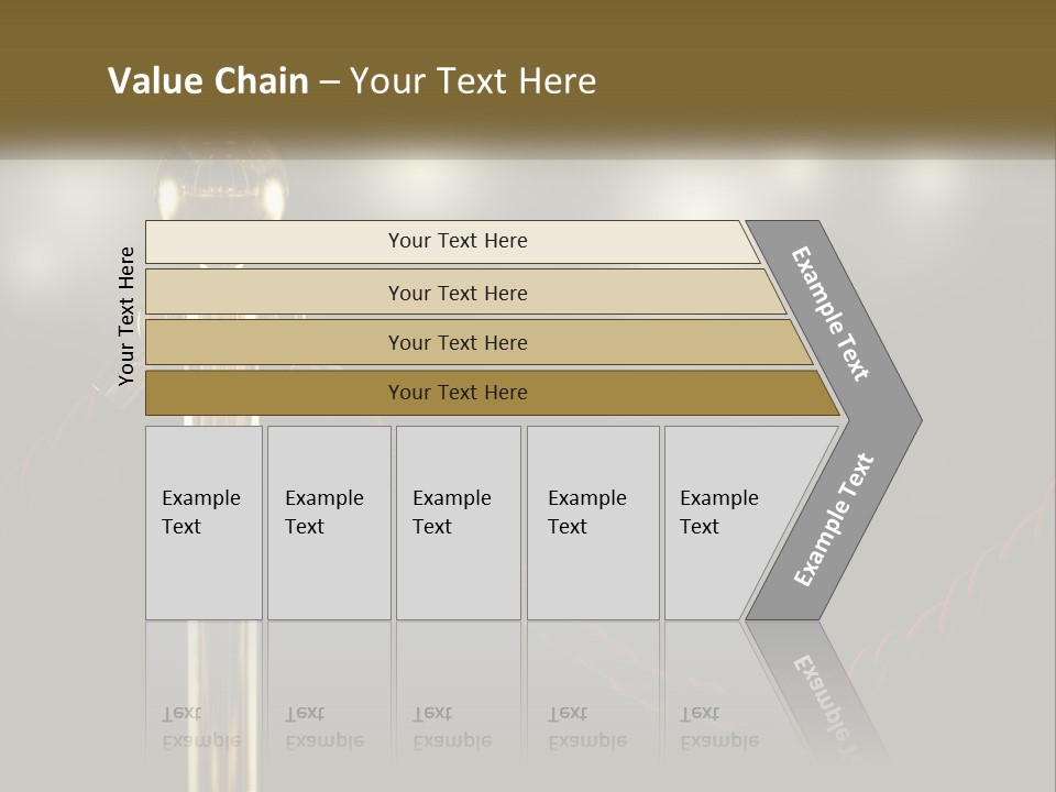 A Golden Trophy On A Red Rope With Spotlights In The Background PowerPoint Template