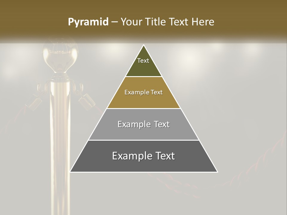 A Golden Trophy On A Red Rope With Spotlights In The Background PowerPoint Template