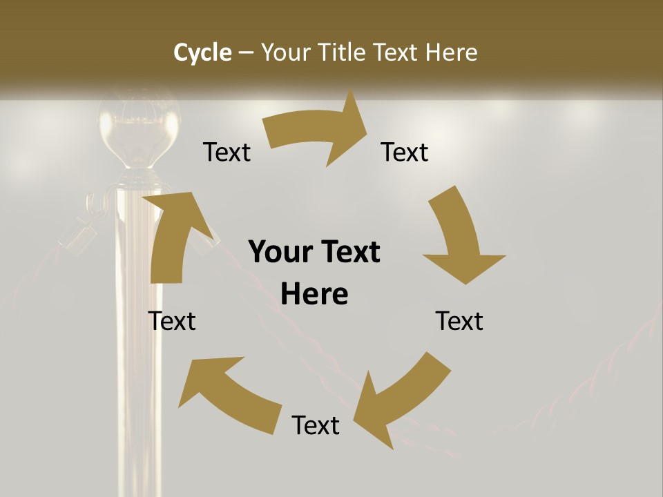 A Golden Trophy On A Red Rope With Spotlights In The Background PowerPoint Template