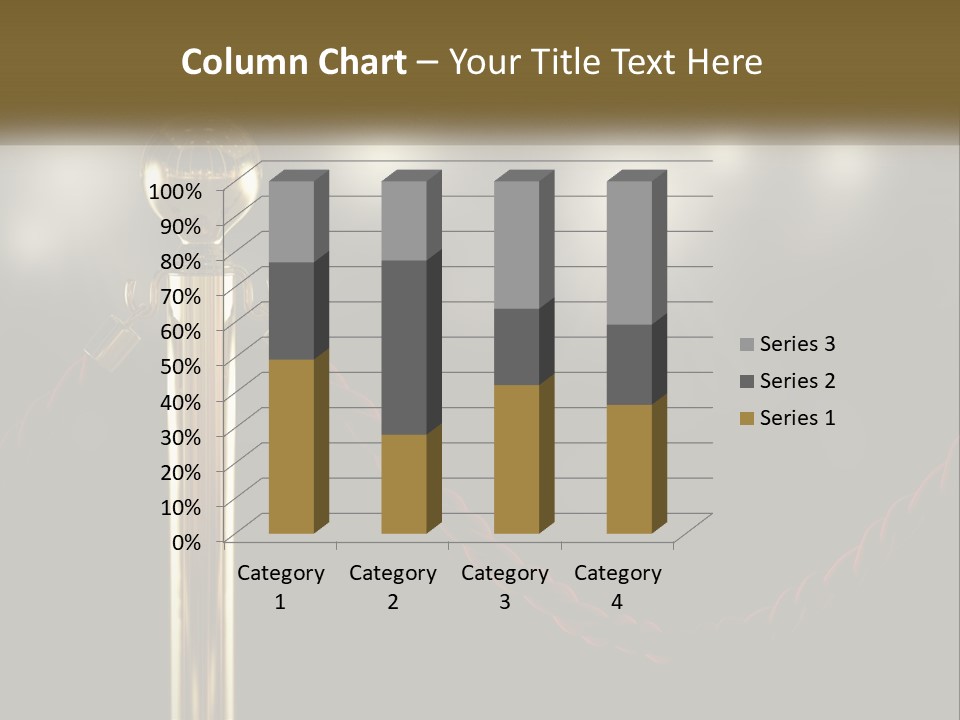 A Golden Trophy On A Red Rope With Spotlights In The Background PowerPoint Template