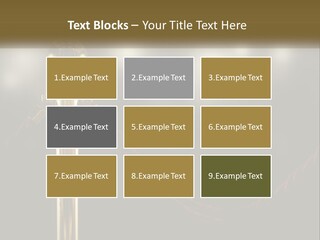 A Golden Trophy On A Red Rope With Spotlights In The Background PowerPoint Template