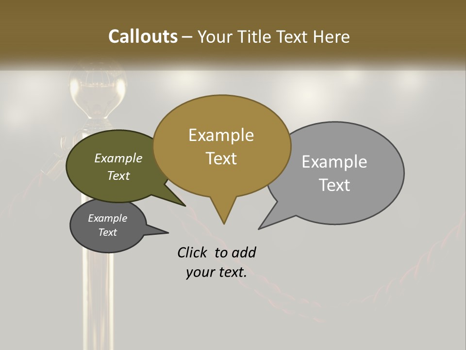 A Golden Trophy On A Red Rope With Spotlights In The Background PowerPoint Template