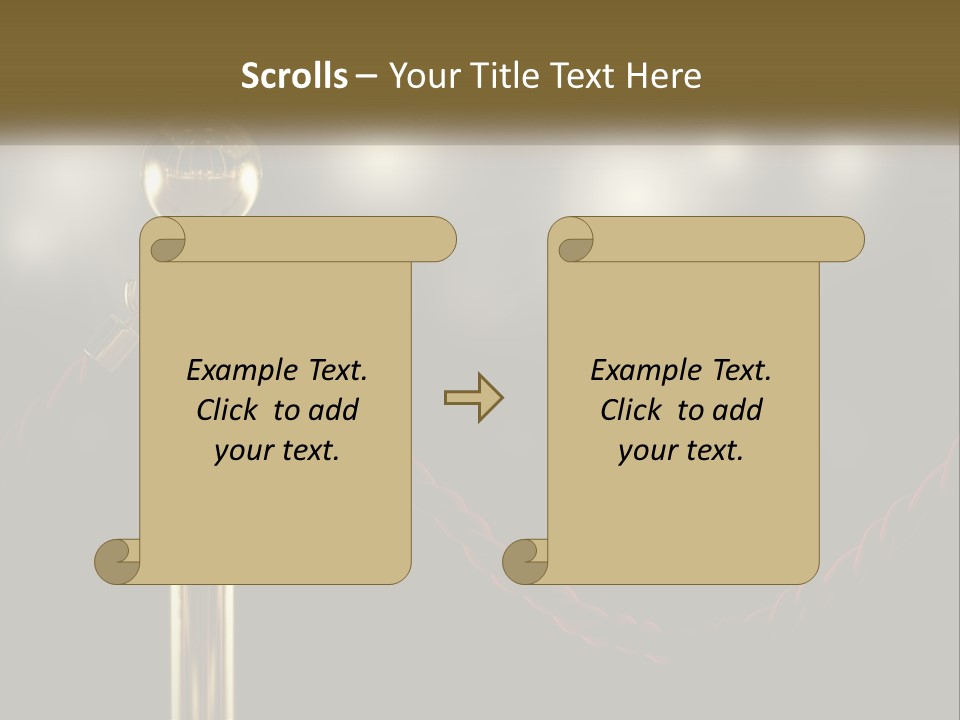 A Golden Trophy On A Red Rope With Spotlights In The Background PowerPoint Template