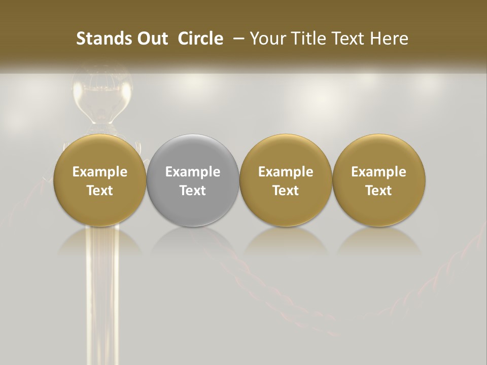 A Golden Trophy On A Red Rope With Spotlights In The Background PowerPoint Template
