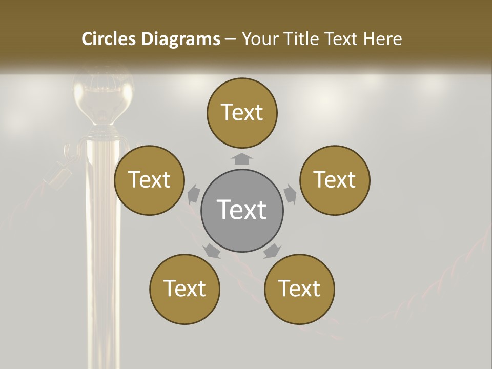 A Golden Trophy On A Red Rope With Spotlights In The Background PowerPoint Template