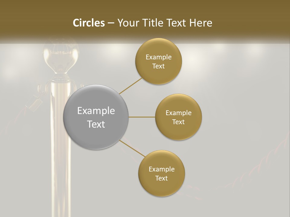 A Golden Trophy On A Red Rope With Spotlights In The Background PowerPoint Template