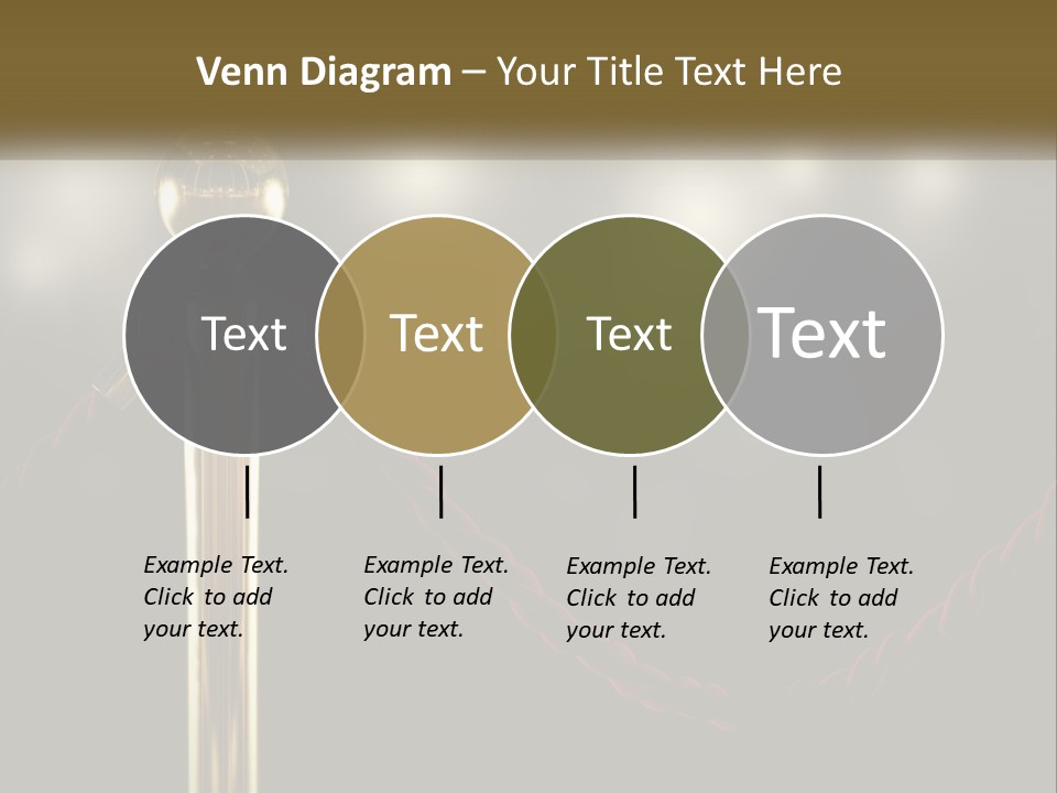 A Golden Trophy On A Red Rope With Spotlights In The Background PowerPoint Template