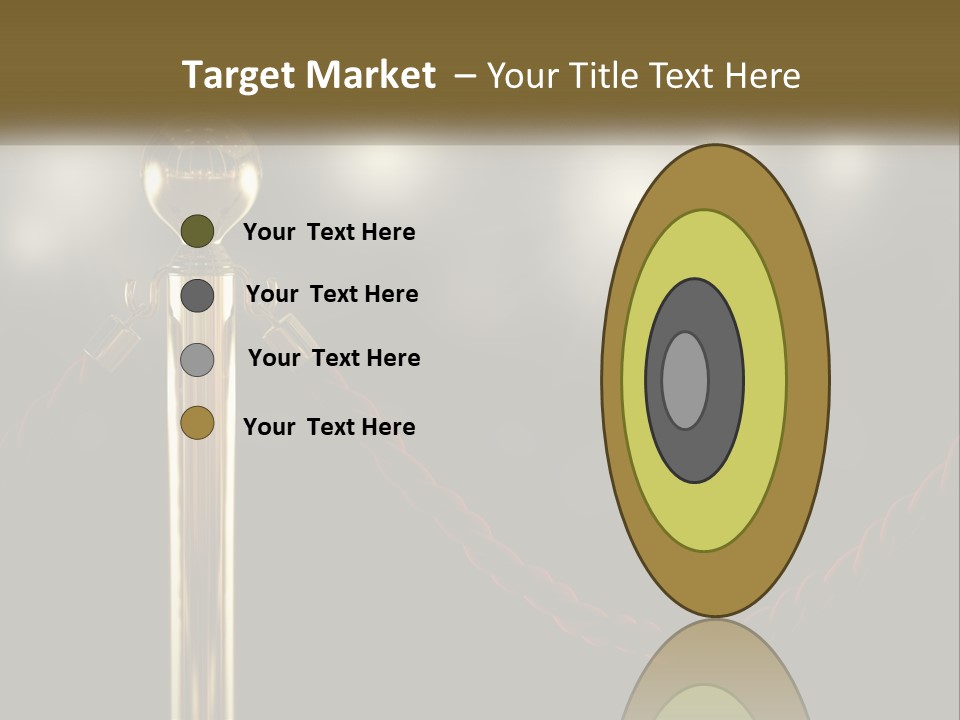 A Golden Trophy On A Red Rope With Spotlights In The Background PowerPoint Template