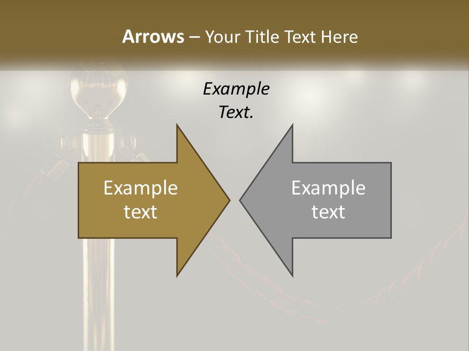 A Golden Trophy On A Red Rope With Spotlights In The Background PowerPoint Template