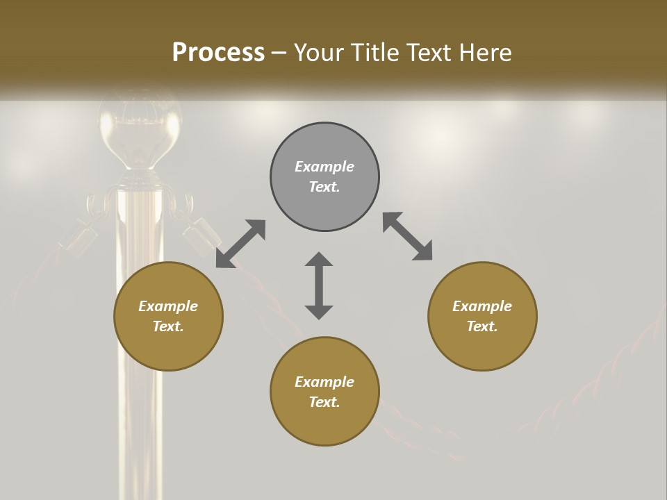 A Golden Trophy On A Red Rope With Spotlights In The Background PowerPoint Template