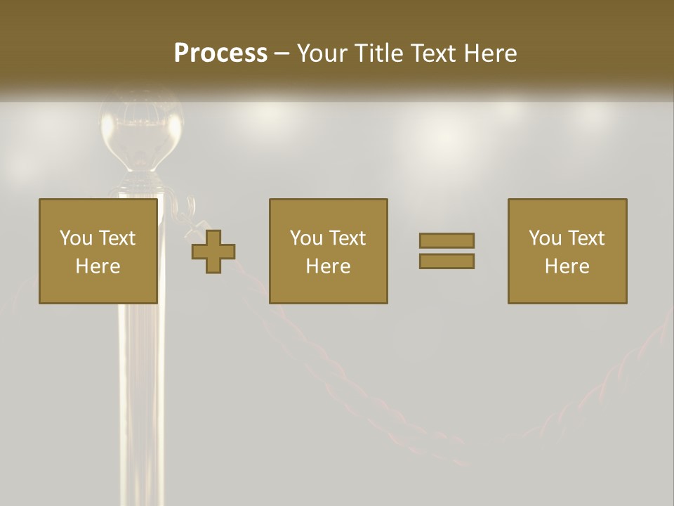 A Golden Trophy On A Red Rope With Spotlights In The Background PowerPoint Template
