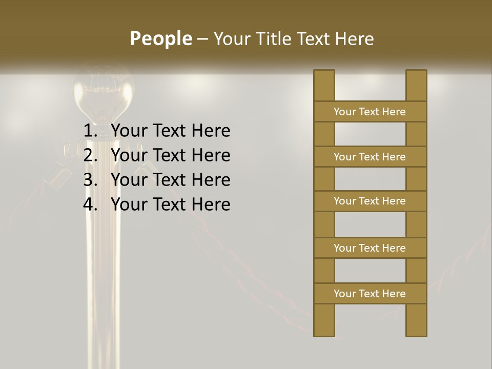 A Golden Trophy On A Red Rope With Spotlights In The Background PowerPoint Template