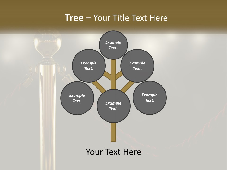 A Golden Trophy On A Red Rope With Spotlights In The Background PowerPoint Template