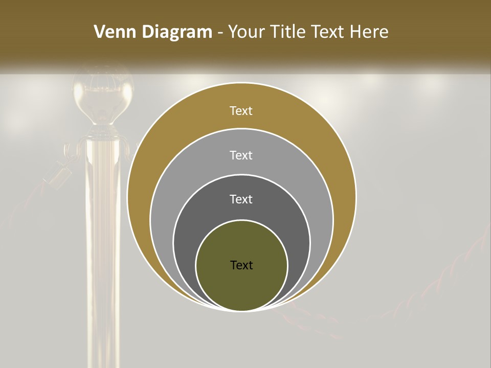A Golden Trophy On A Red Rope With Spotlights In The Background PowerPoint Template