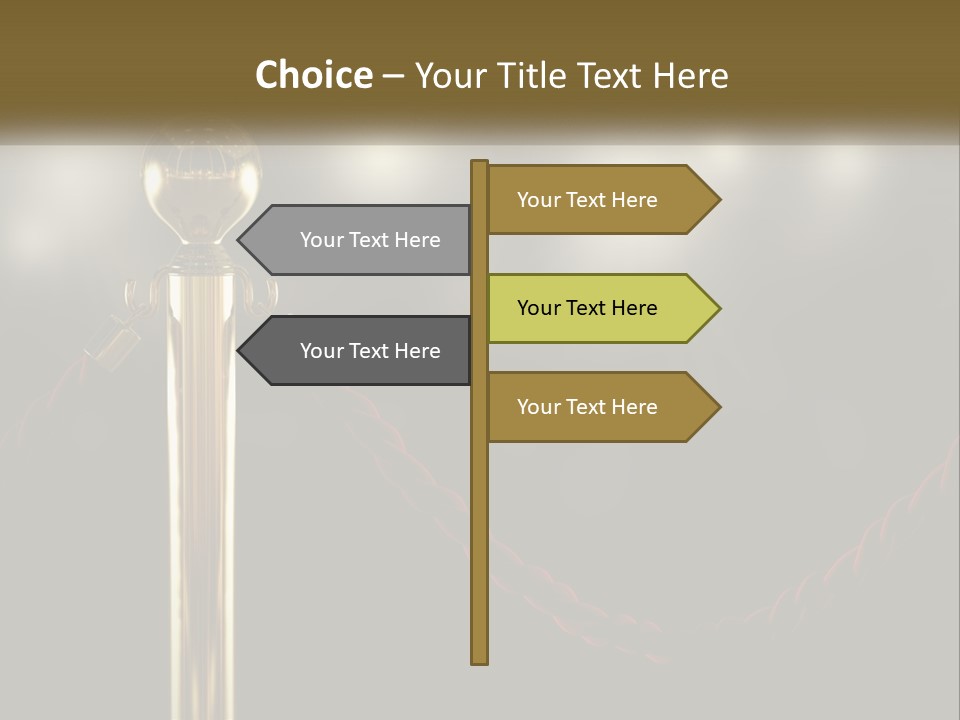 A Golden Trophy On A Red Rope With Spotlights In The Background PowerPoint Template
