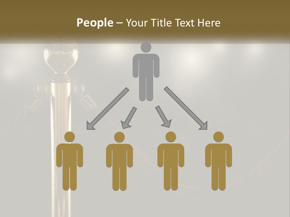 A Golden Trophy On A Red Rope With Spotlights In The Background PowerPoint Template