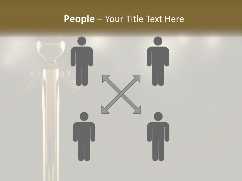 A Golden Trophy On A Red Rope With Spotlights In The Background PowerPoint Template