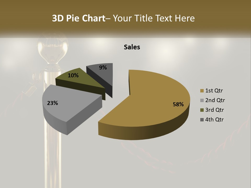 A Golden Trophy On A Red Rope With Spotlights In The Background PowerPoint Template