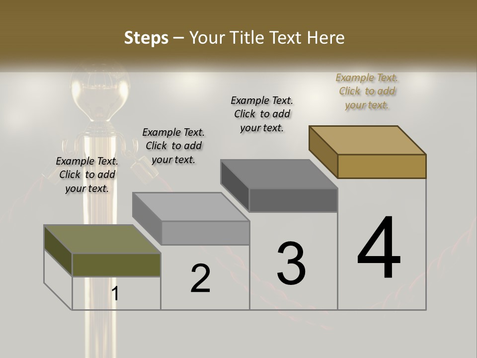 A Golden Trophy On A Red Rope With Spotlights In The Background PowerPoint Template