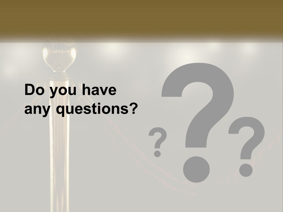 A Golden Trophy On A Red Rope With Spotlights In The Background PowerPoint Template