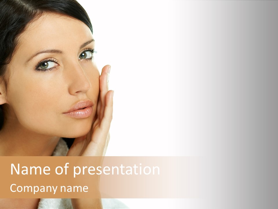 A Woman With Her Hand On Her Face PowerPoint Template