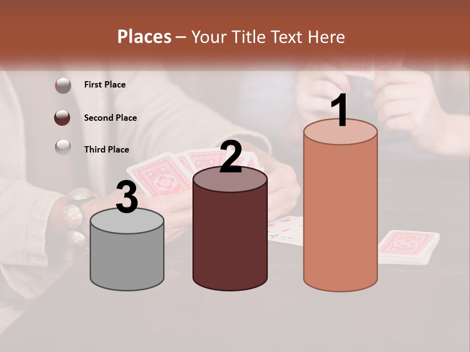 A Man And Woman Playing Cards On A Table PowerPoint Template