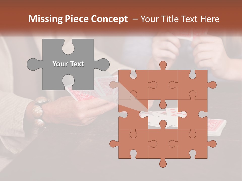 A Man And Woman Playing Cards On A Table PowerPoint Template