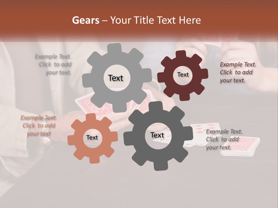 A Man And Woman Playing Cards On A Table PowerPoint Template