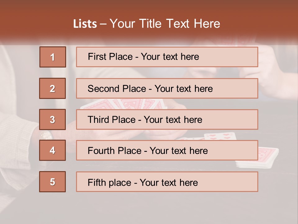 A Man And Woman Playing Cards On A Table PowerPoint Template