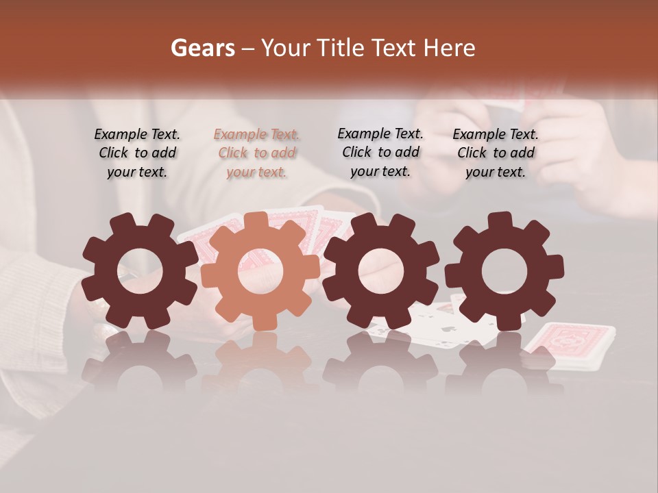 A Man And Woman Playing Cards On A Table PowerPoint Template