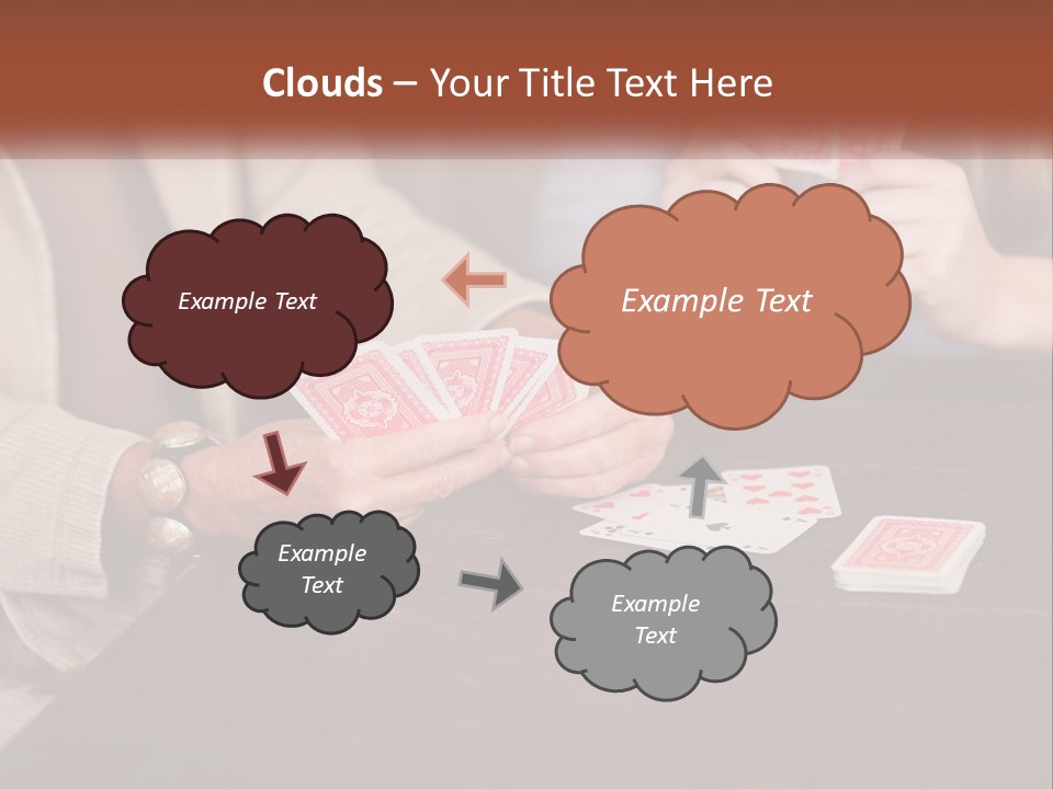 A Man And Woman Playing Cards On A Table PowerPoint Template