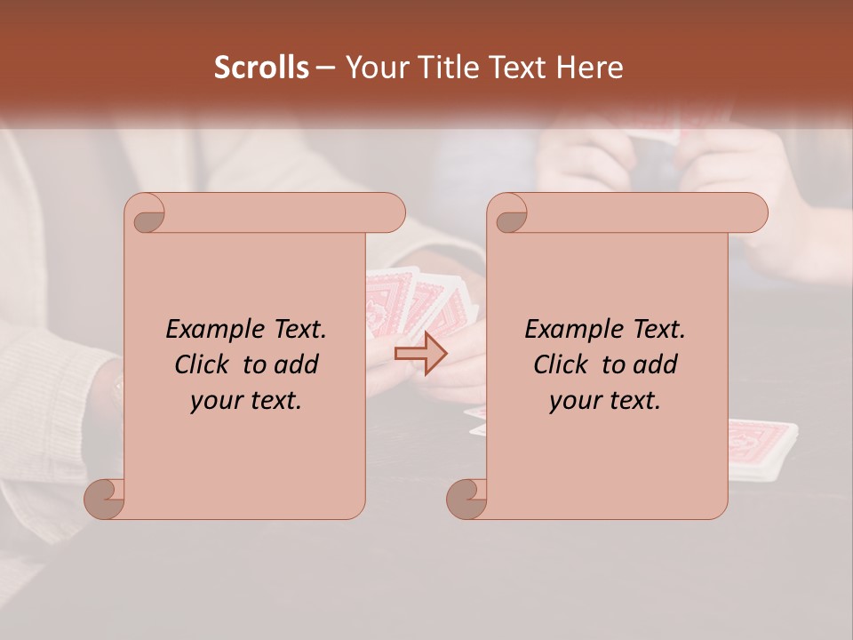 A Man And Woman Playing Cards On A Table PowerPoint Template