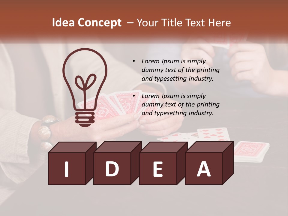 A Man And Woman Playing Cards On A Table PowerPoint Template