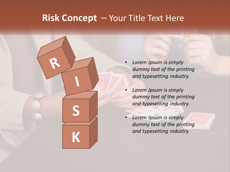 A Man And Woman Playing Cards On A Table PowerPoint Template