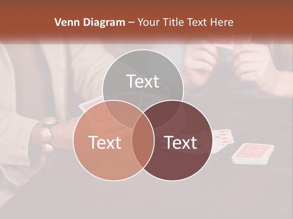 A Man And Woman Playing Cards On A Table PowerPoint Template