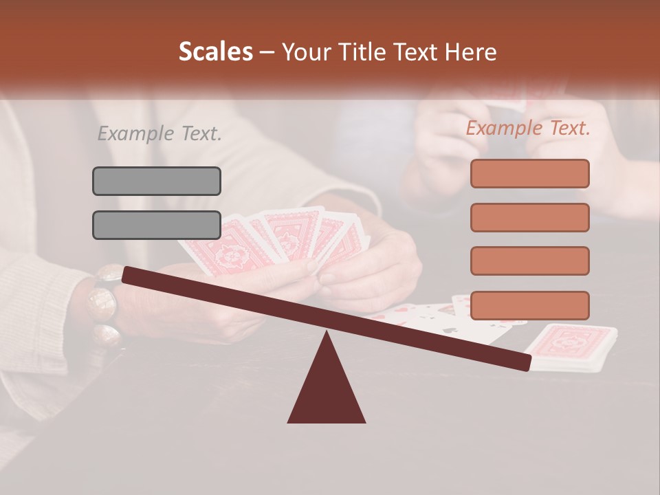 A Man And Woman Playing Cards On A Table PowerPoint Template