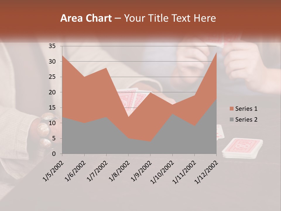 A Man And Woman Playing Cards On A Table PowerPoint Template