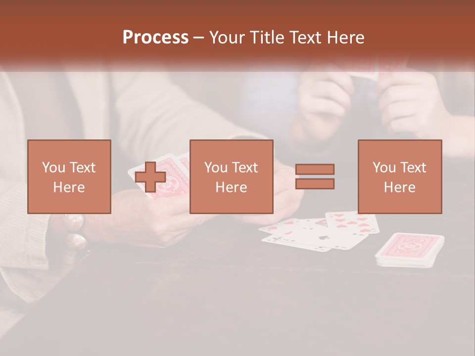 A Man And Woman Playing Cards On A Table PowerPoint Template