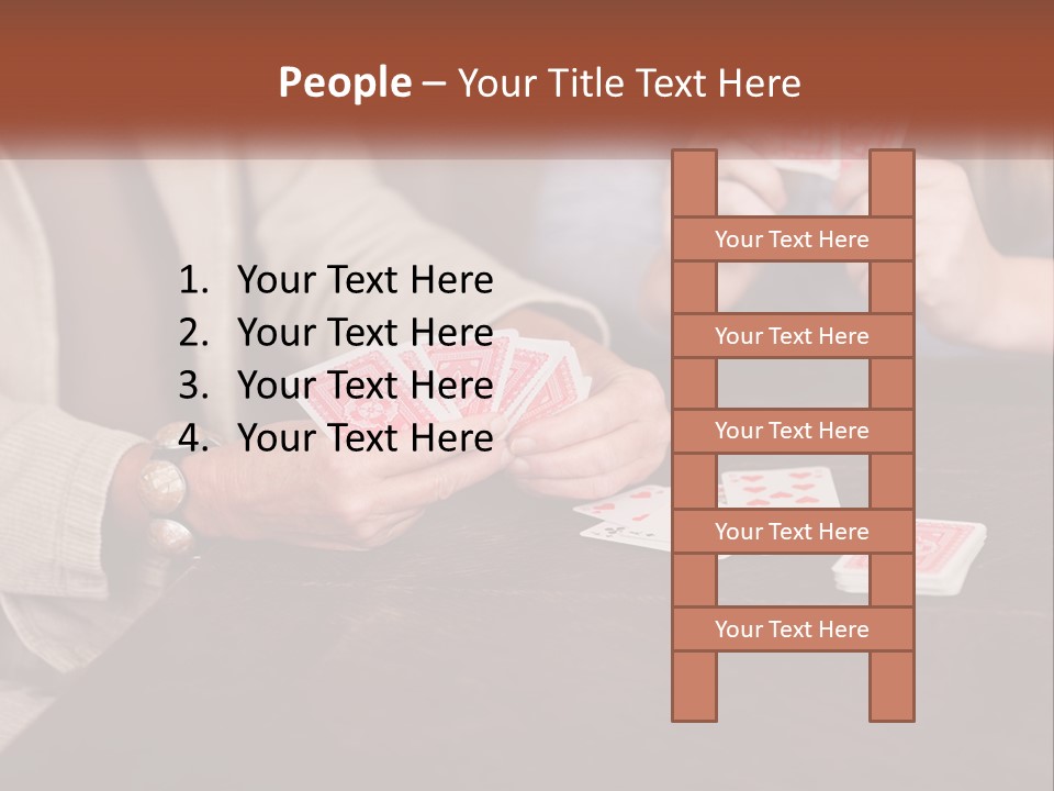 A Man And Woman Playing Cards On A Table PowerPoint Template