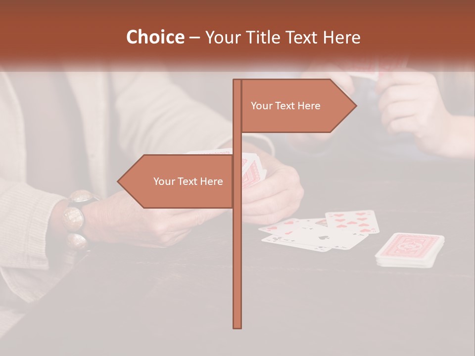 A Man And Woman Playing Cards On A Table PowerPoint Template