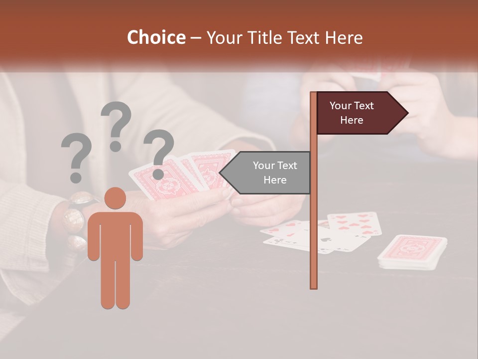 A Man And Woman Playing Cards On A Table PowerPoint Template