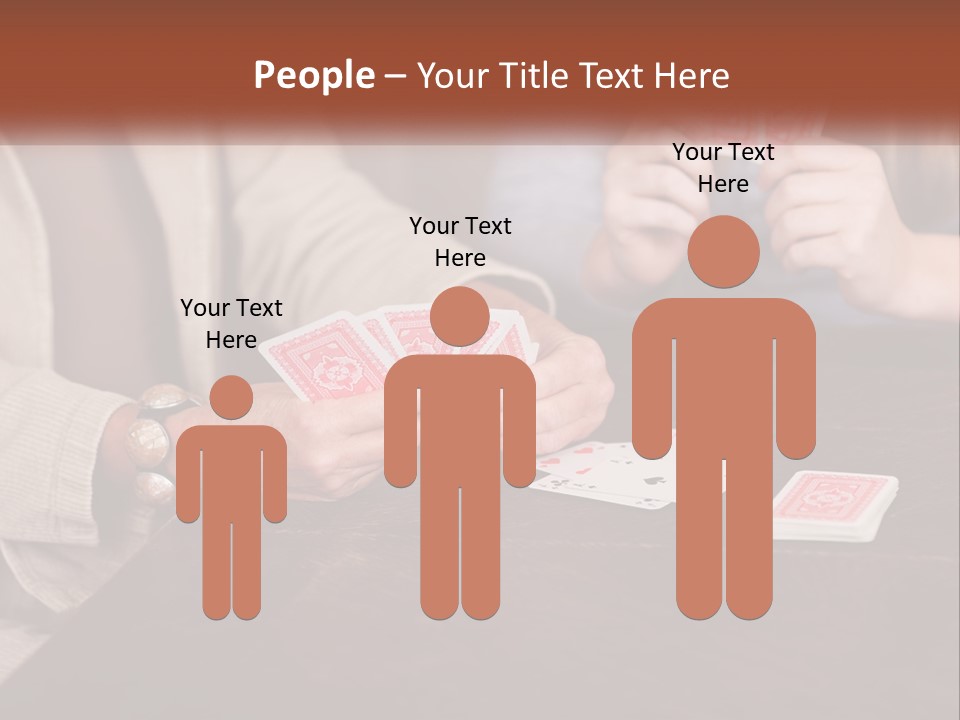 A Man And Woman Playing Cards On A Table PowerPoint Template