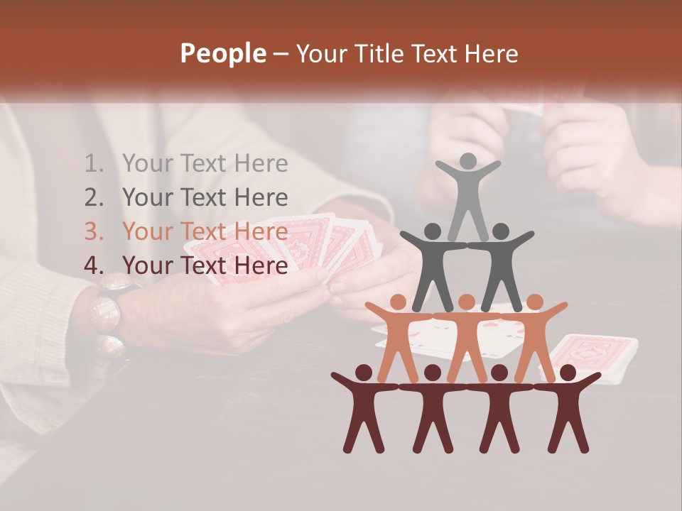 A Man And Woman Playing Cards On A Table PowerPoint Template