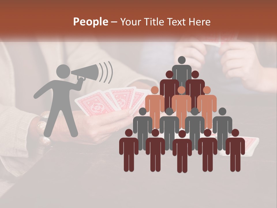 A Man And Woman Playing Cards On A Table PowerPoint Template